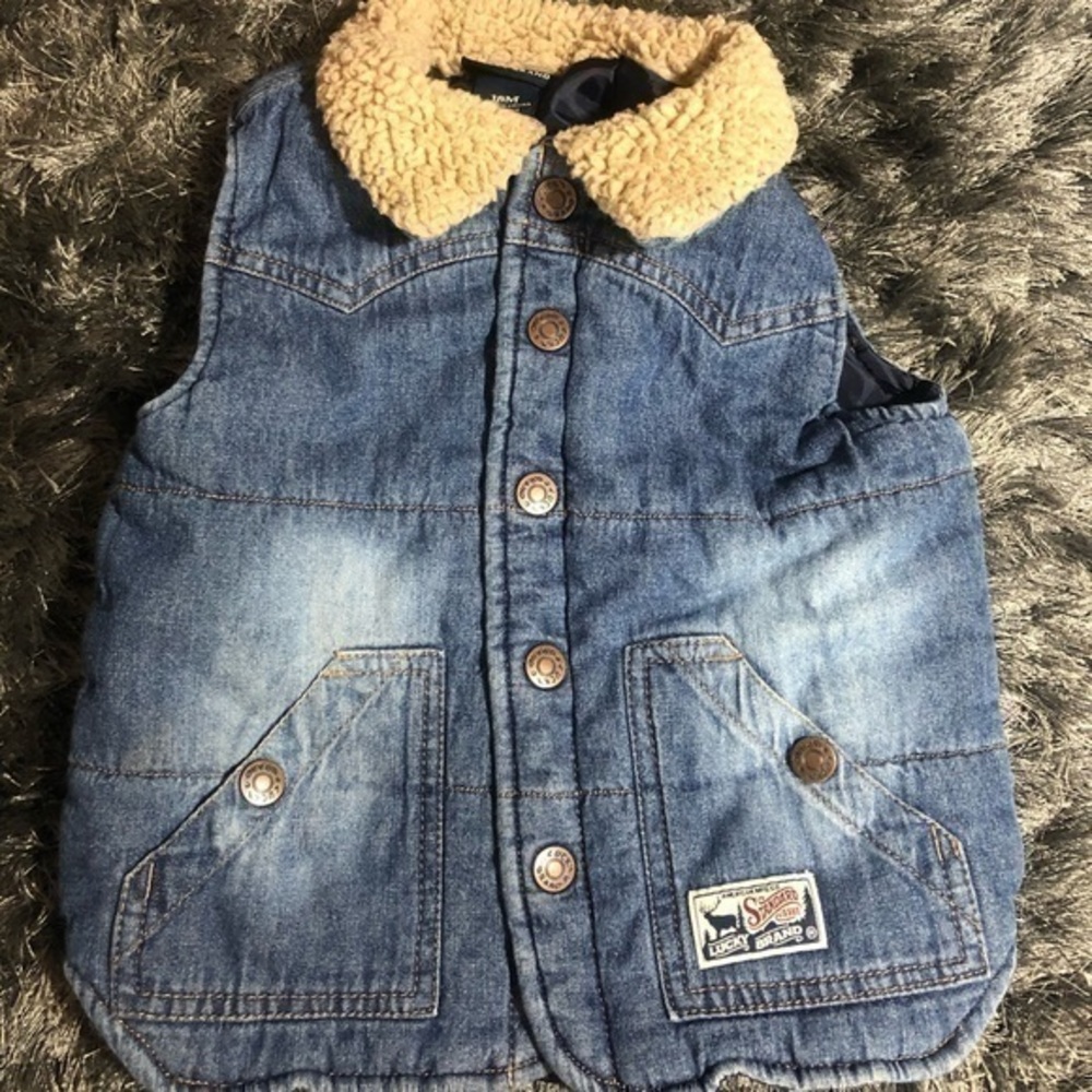 Lucky brand denim Sherpa vest 18 month
